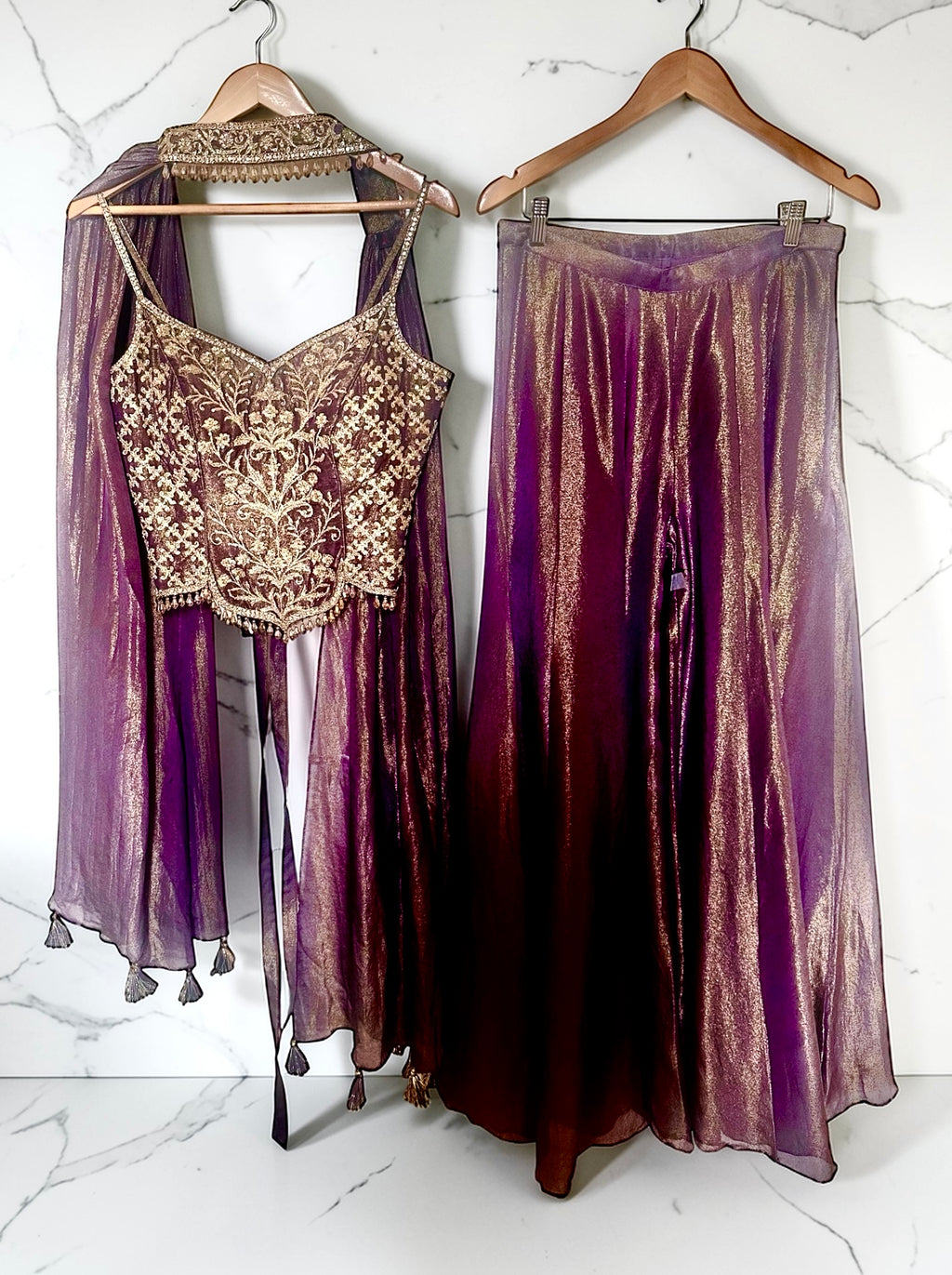 Purple corset style Sharara set