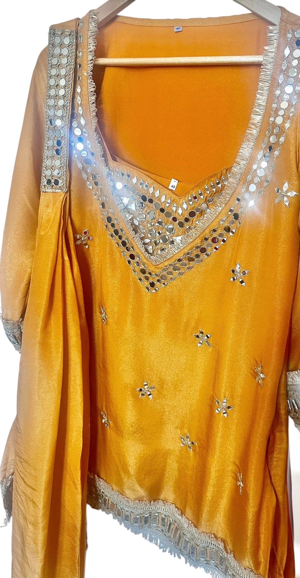 Mustard yellow/orange Sharara suit