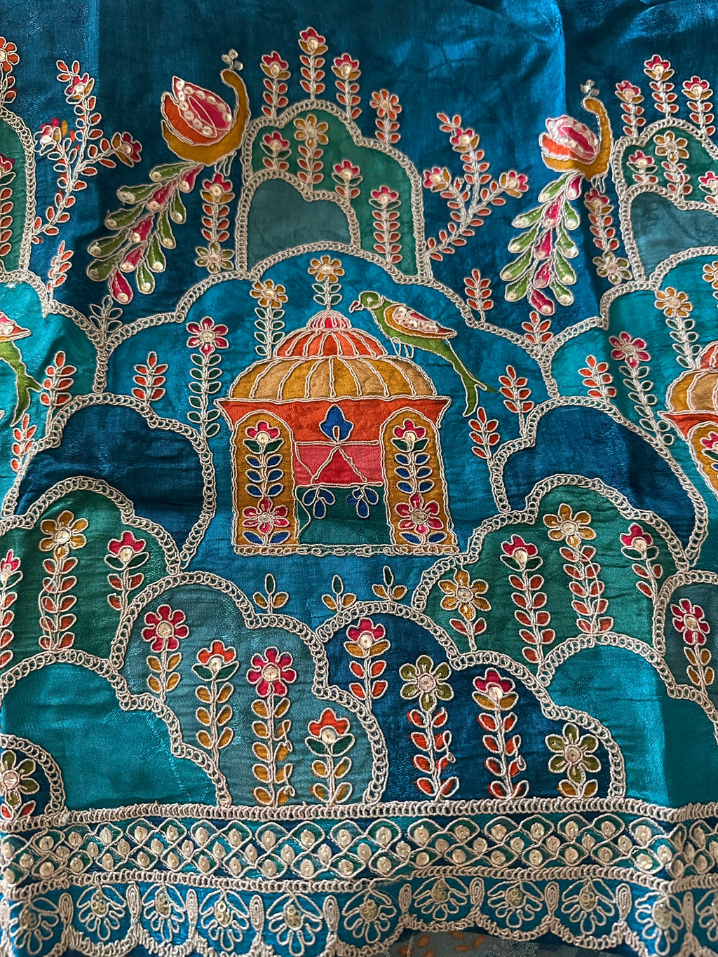 Blue printed suit