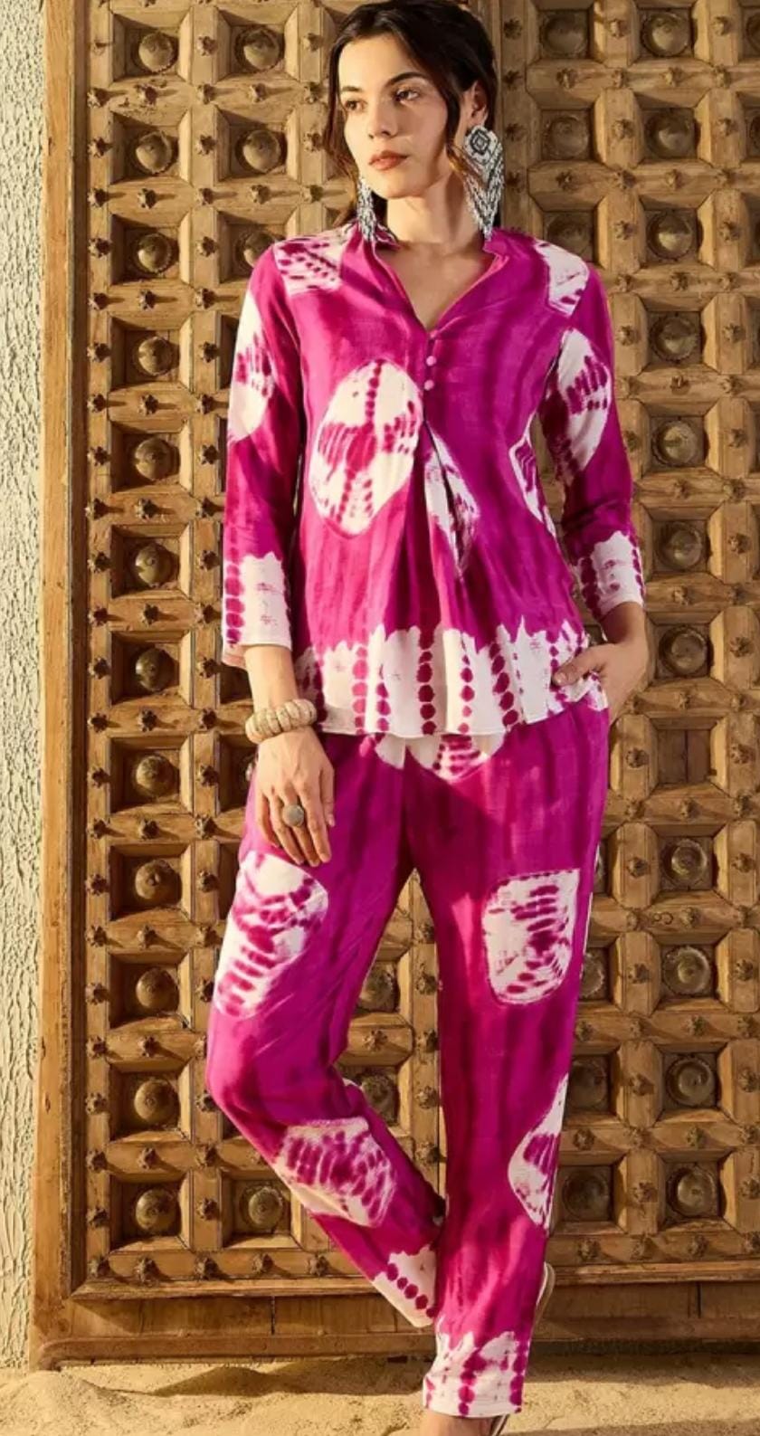 Fuchsia tie & dye co- ord set