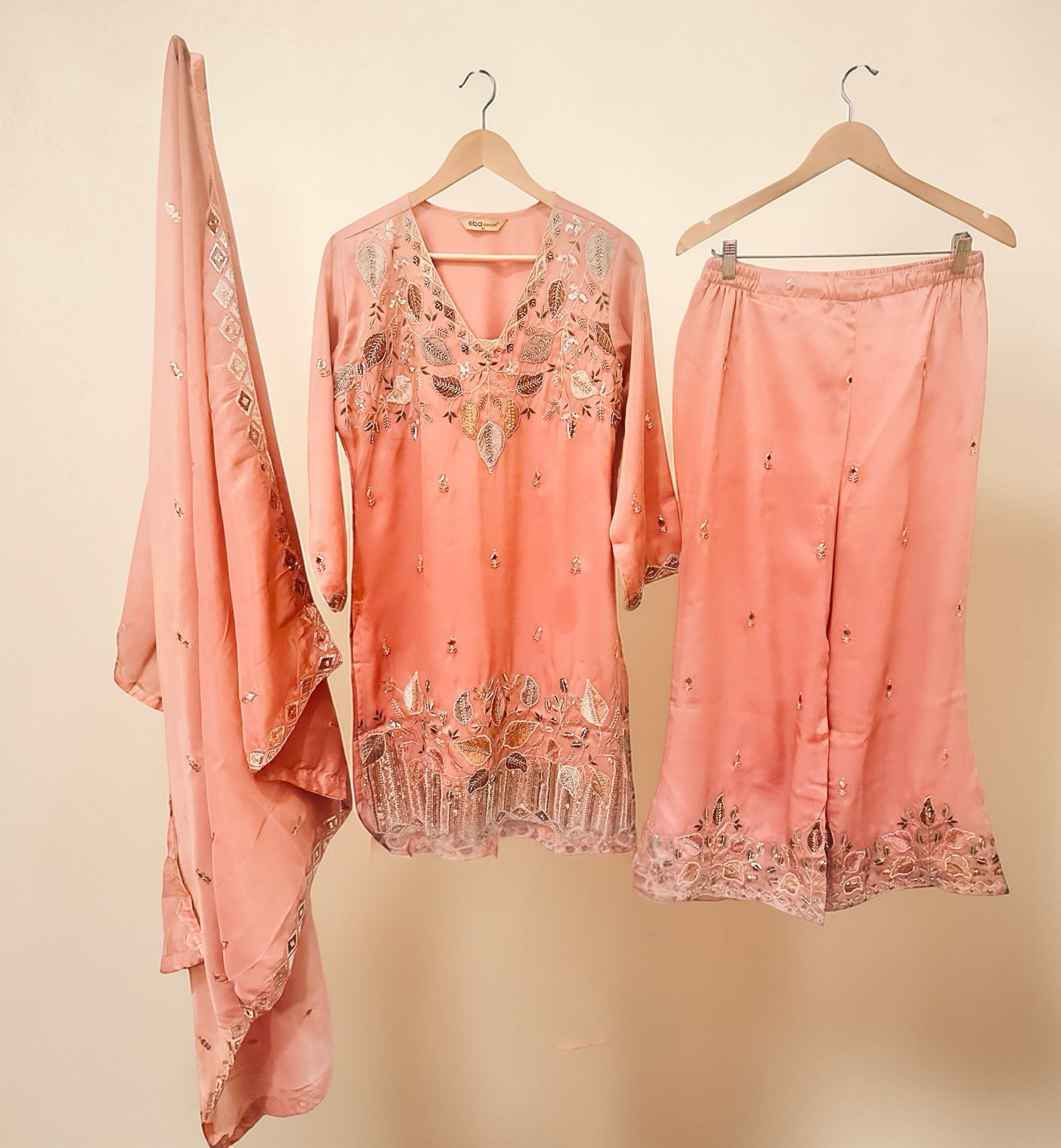 Peach palazzo suit