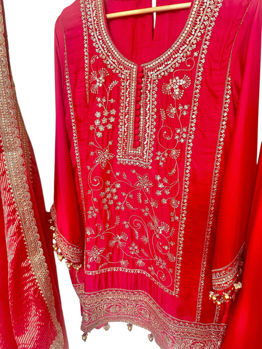Red Farshi salwaar suit