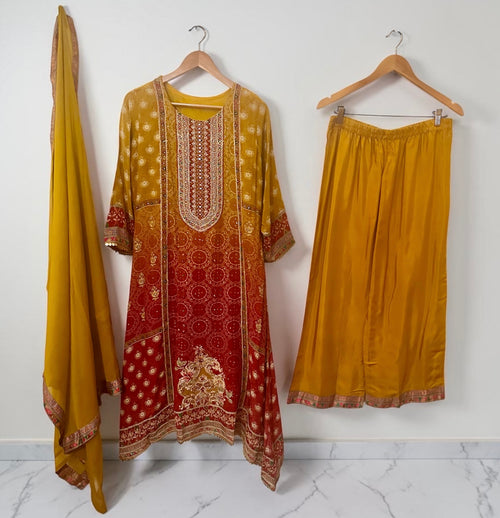 2-shaded palazzo suit