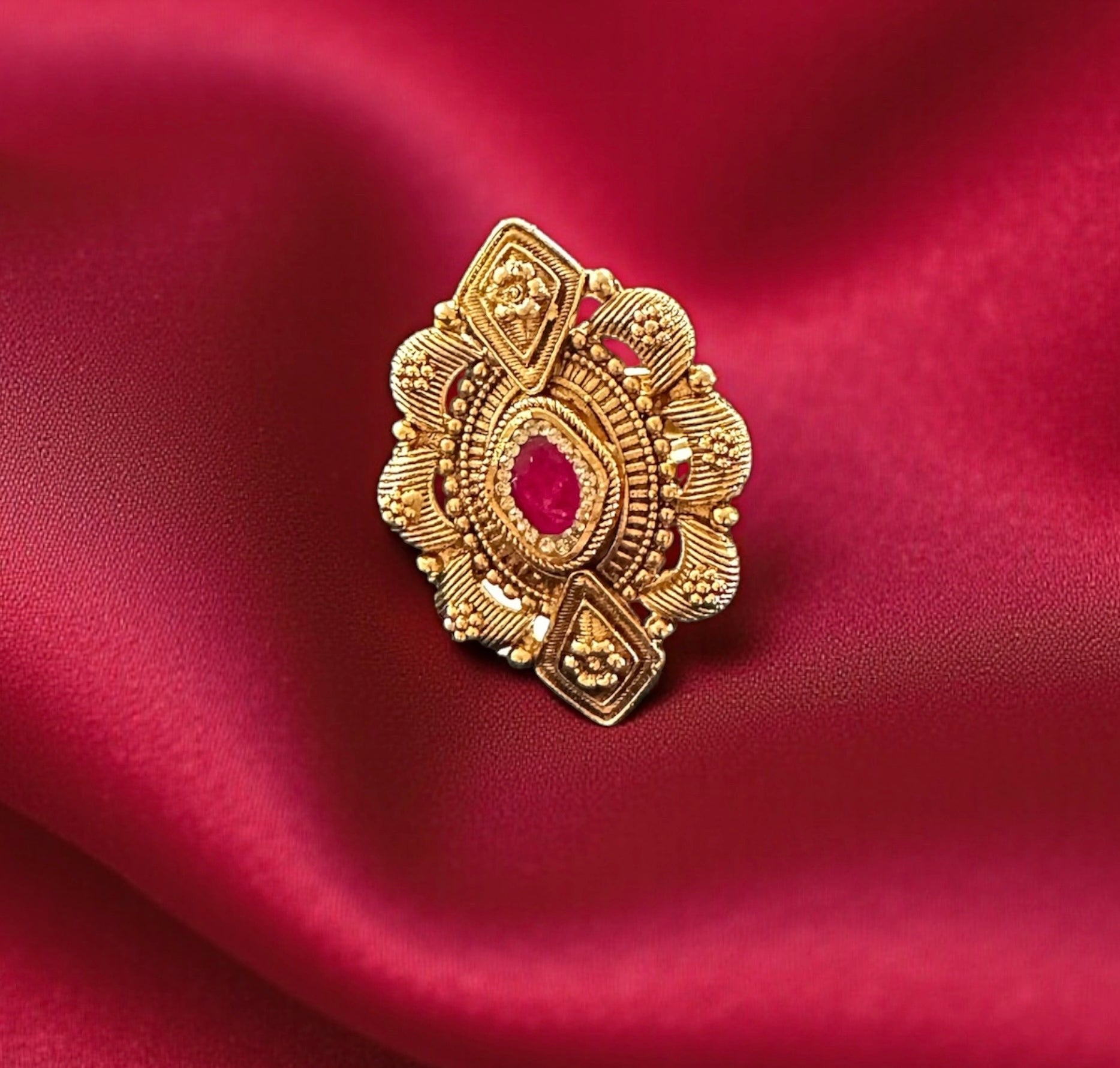 Ruby gold finish ring