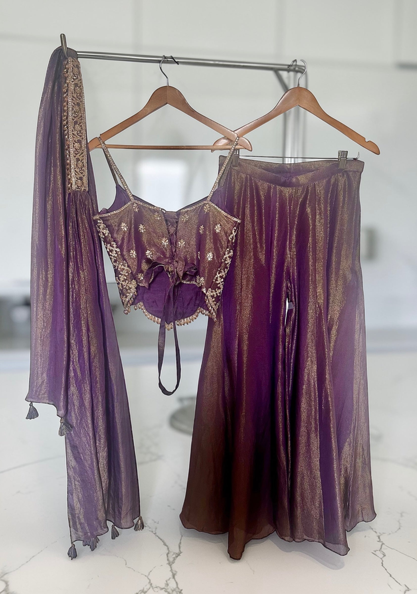 Purple corset style Sharara set