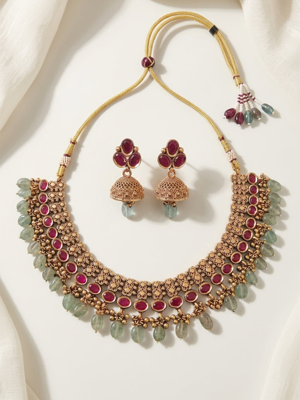 Ruby n blue stone set