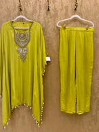 Parrot green kaftaan set