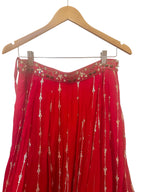 Red corset lehenga set