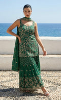 Green sequins Sharara set