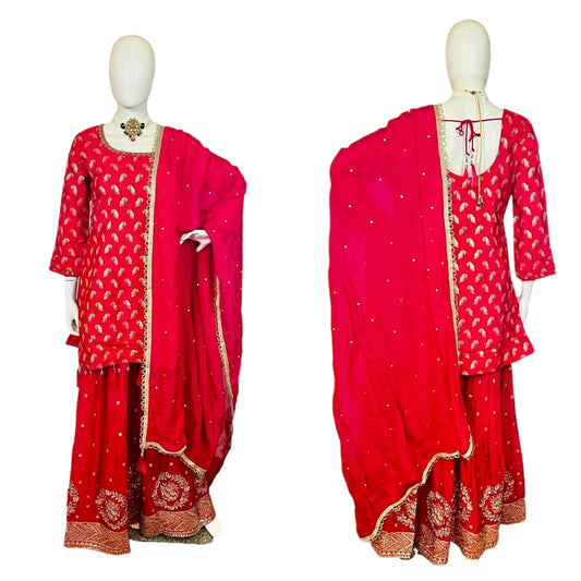 Red Sharara suit