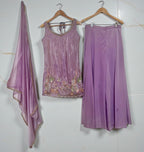 Lavender embroidered sharara set