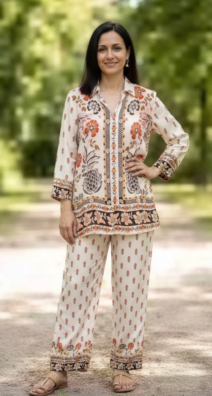 White printed co-ord set