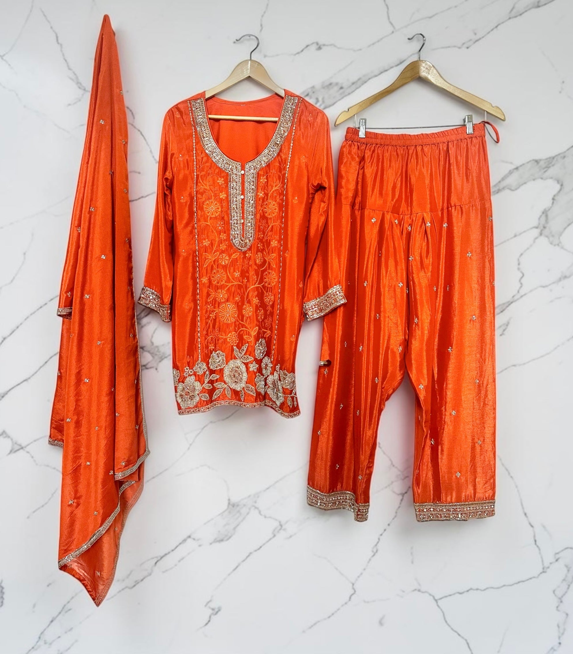 Orange salwaar suit
