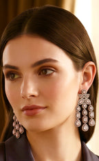 Pink/lavender Victorian style ad earrings