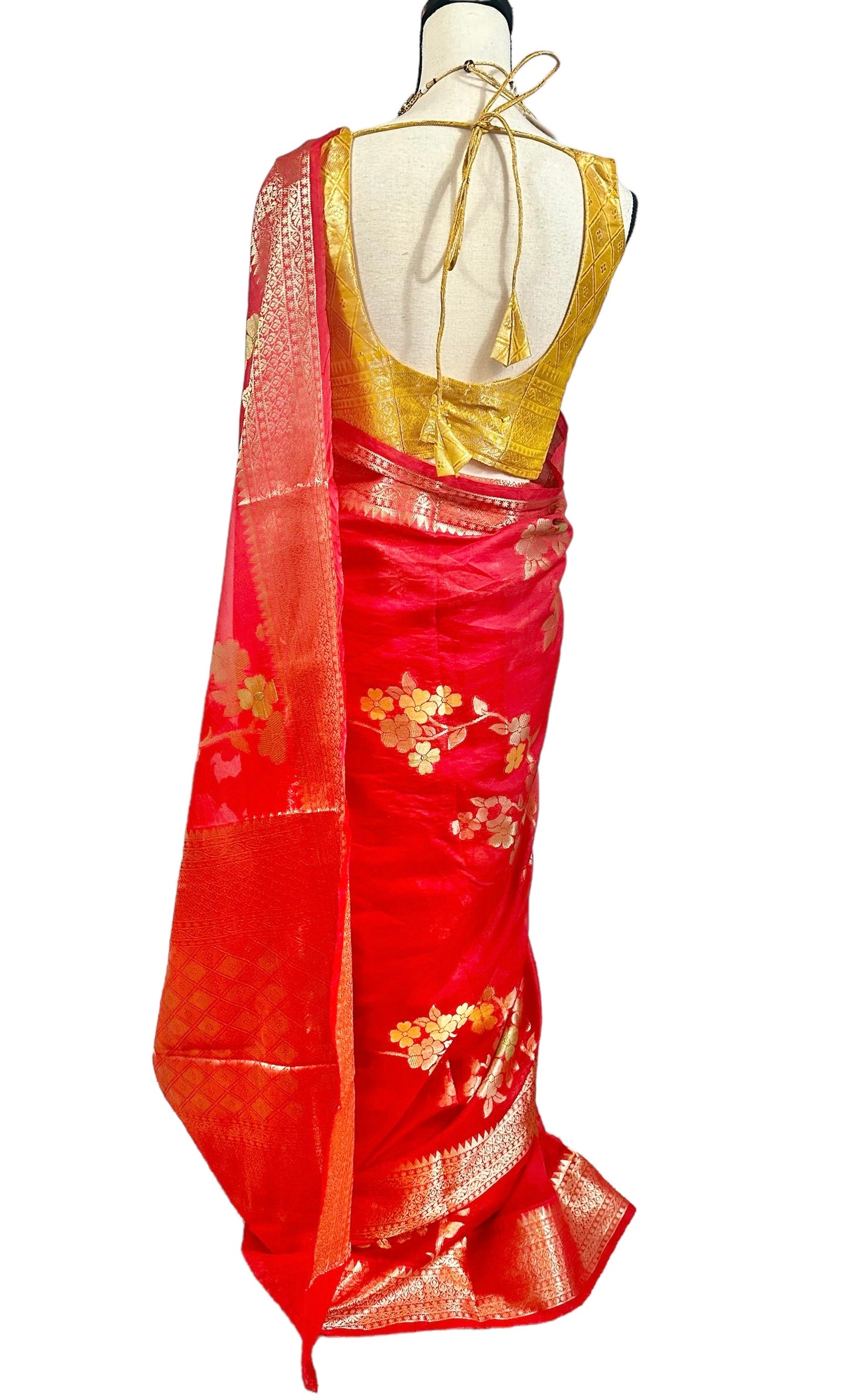 Red benarasi saree