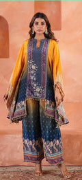 Yellow n blue kaftaan set