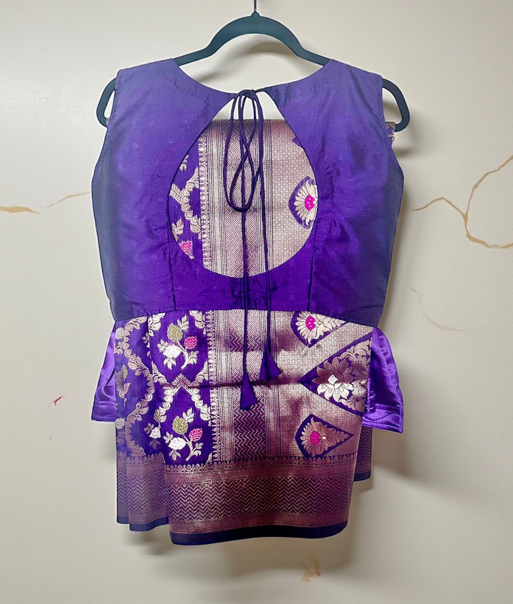 Purple silk saree