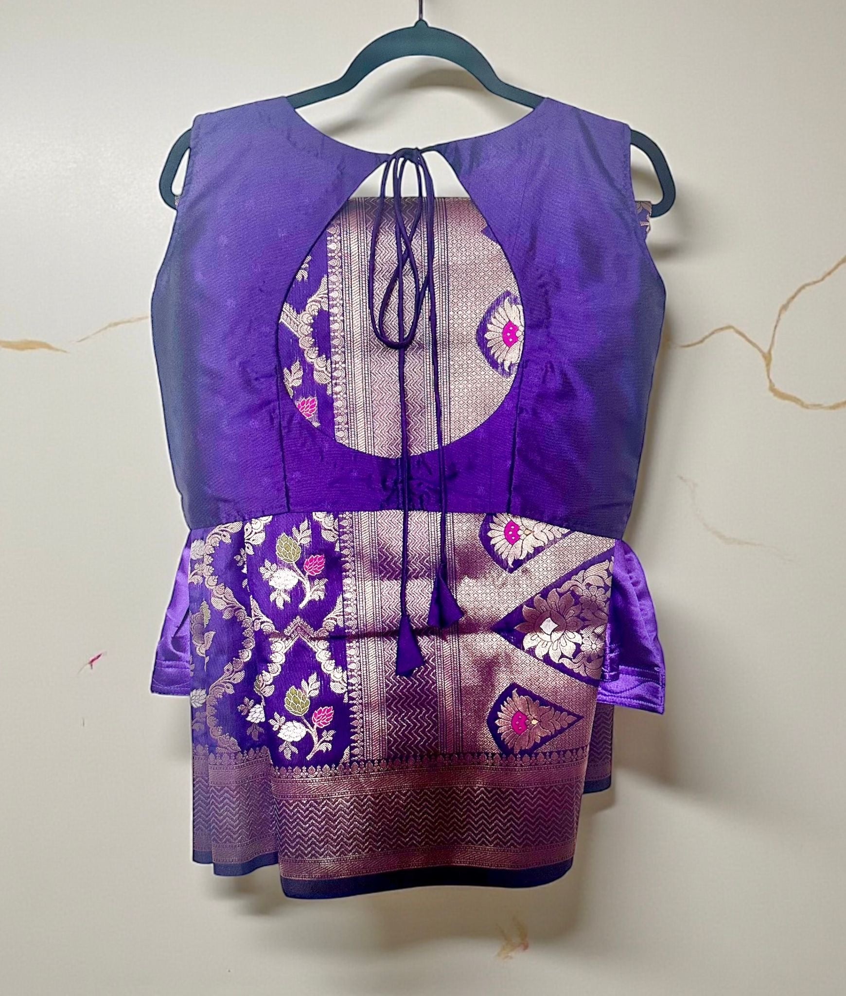 Purple silk saree