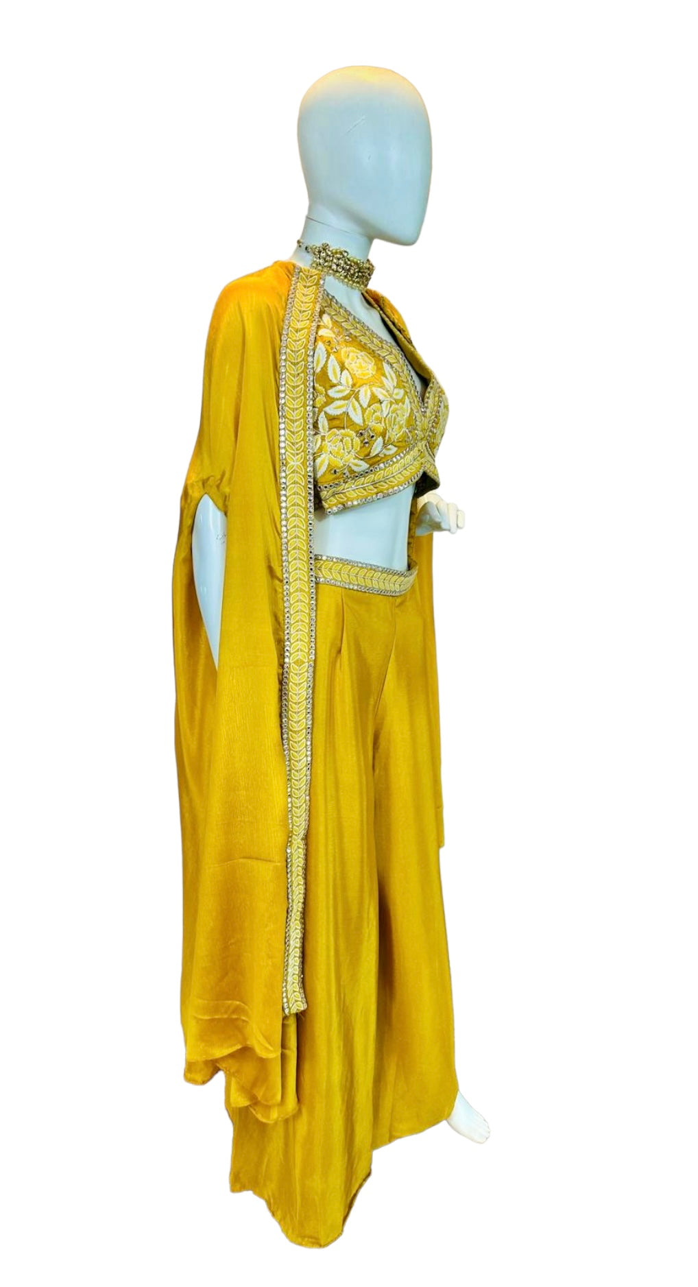 Yellow fusion palazzo set