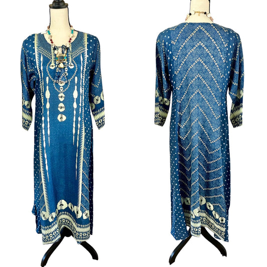 Blue printed tunic