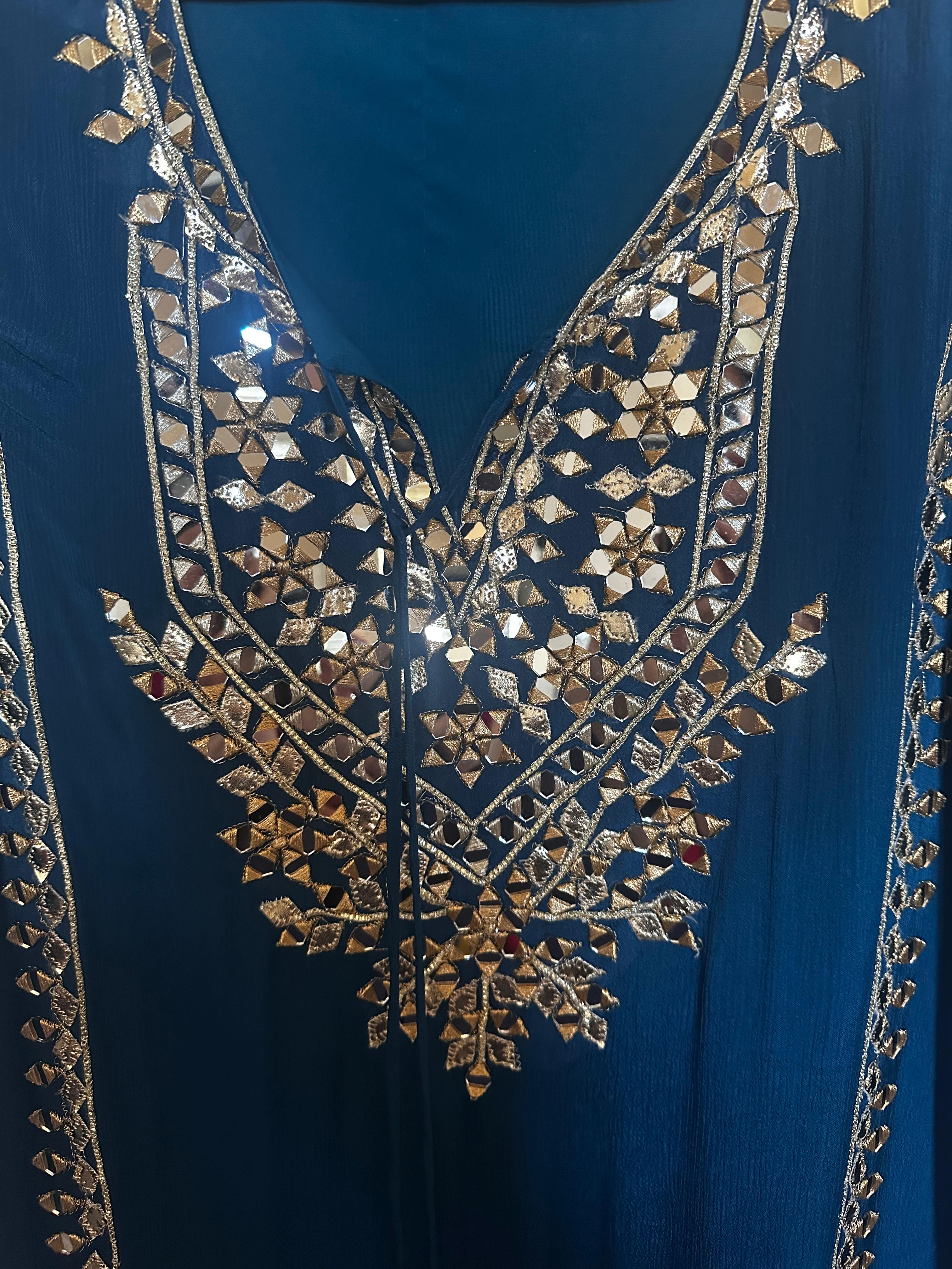 Teal colored Sharara suit