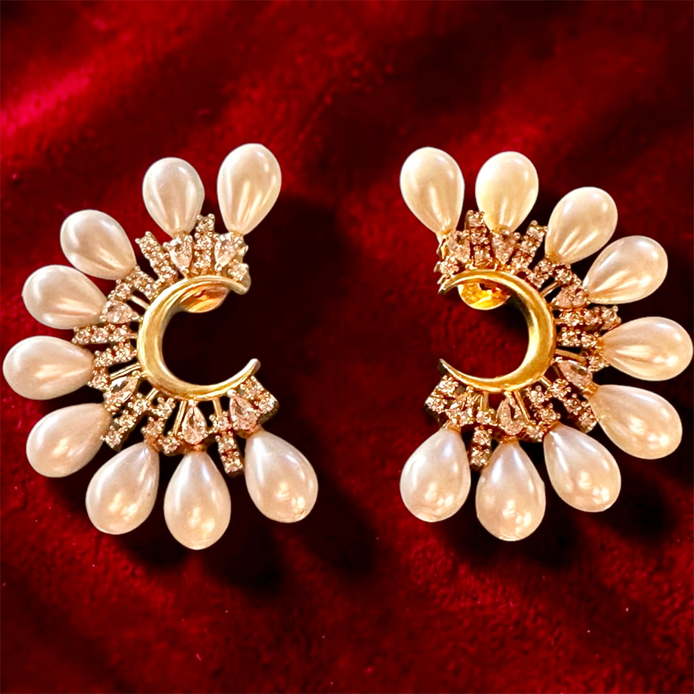 White pearls ad studs