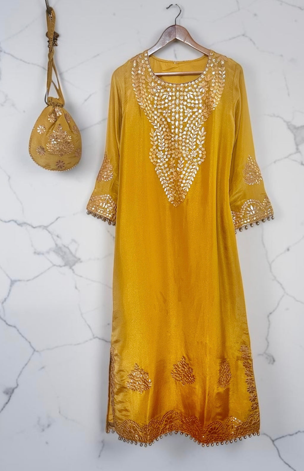 Mustard yellow long dress