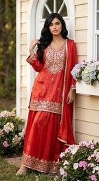 Rustish orange Sharara suit