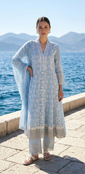 Light blue chikankari suit