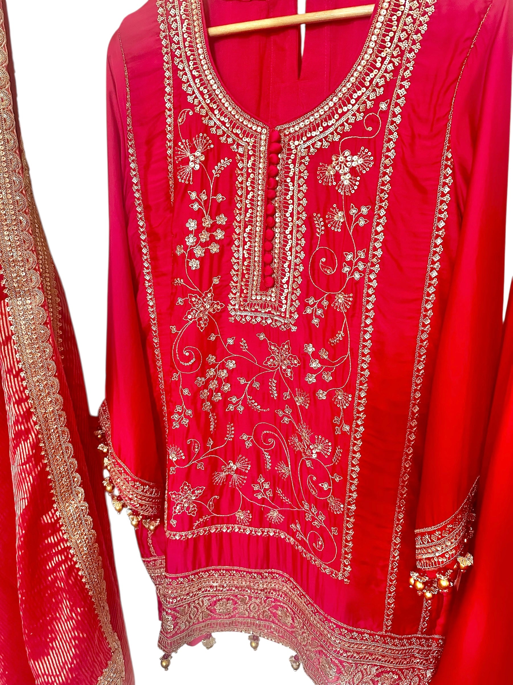 Red Farshi salwaar suit