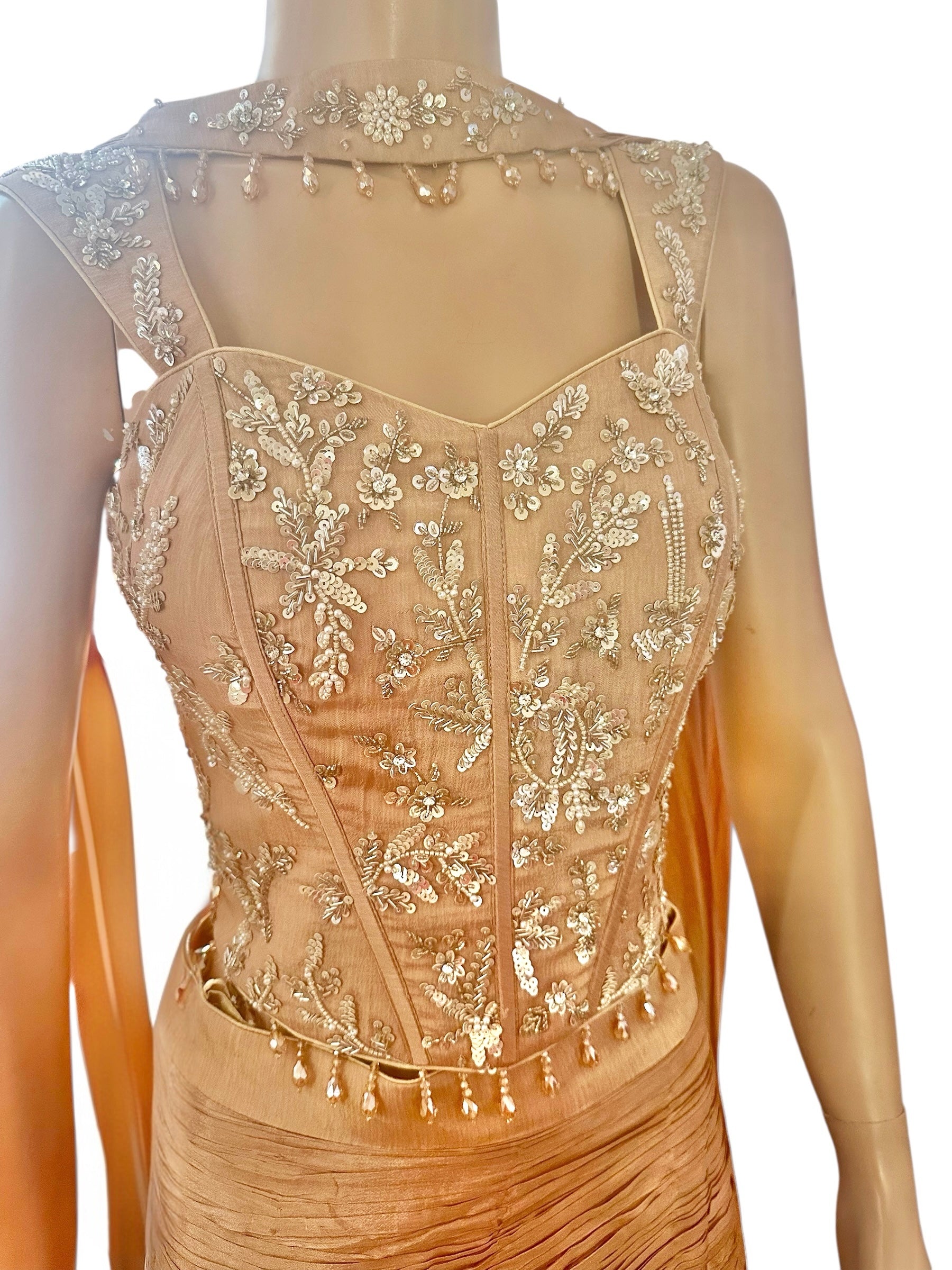 Beige corset style lehenga set