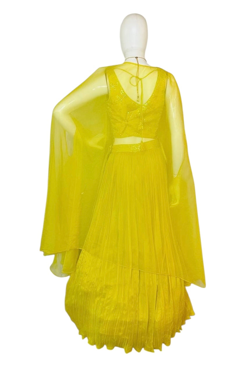 Yellow georgette lehenga