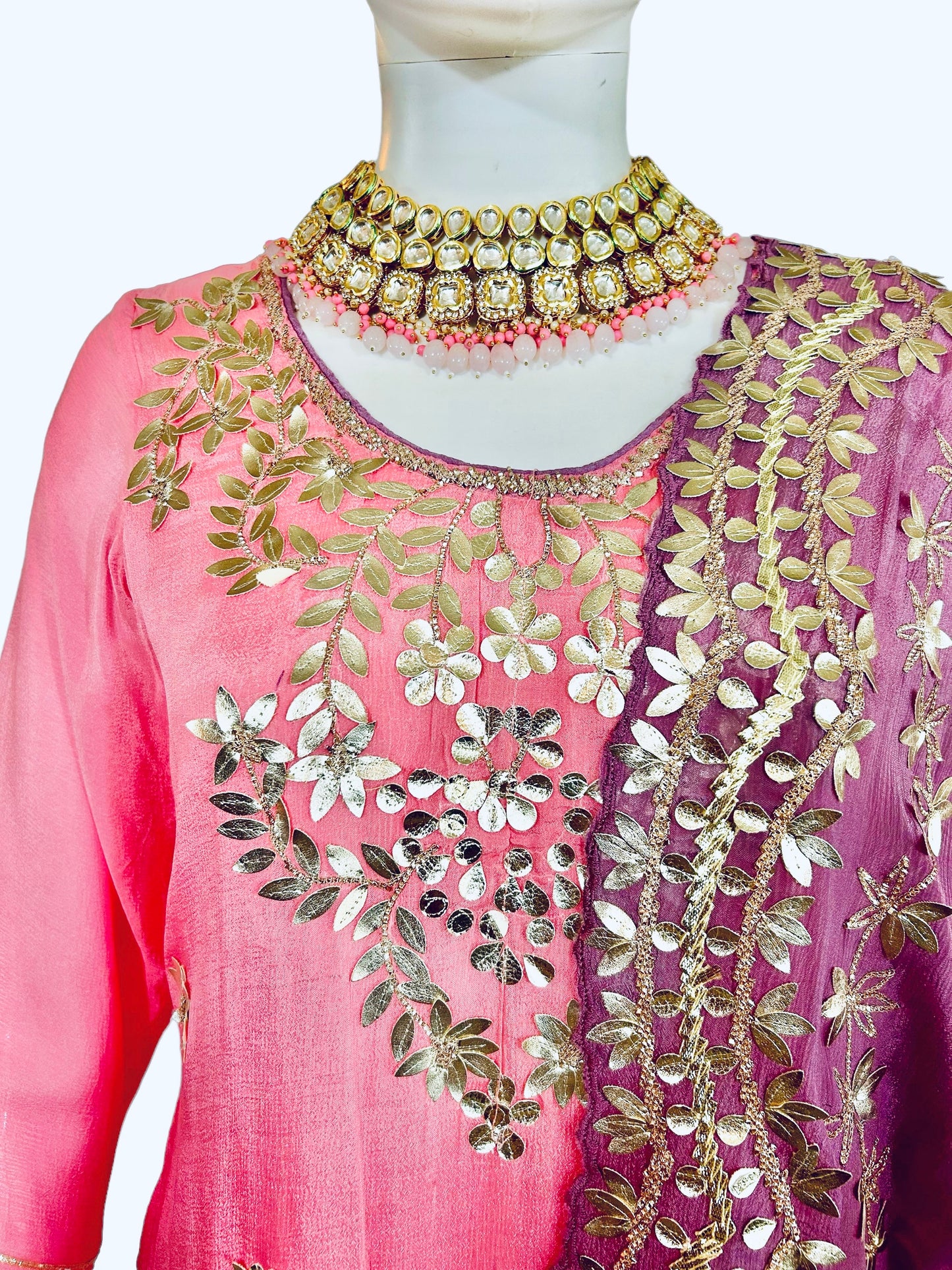 Pink georgette suit