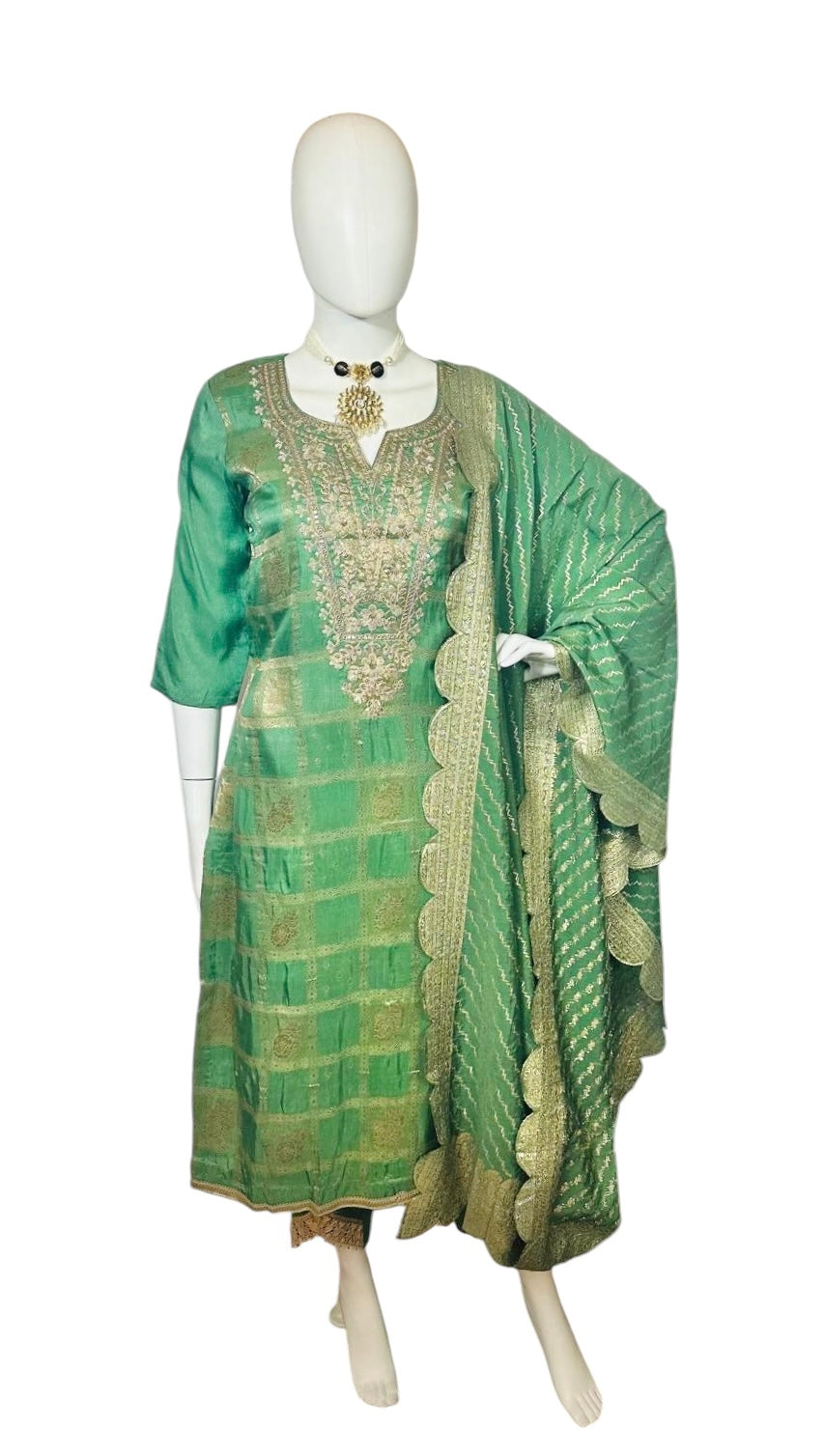 Green gharchola suit