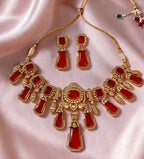 Red doublet stone set