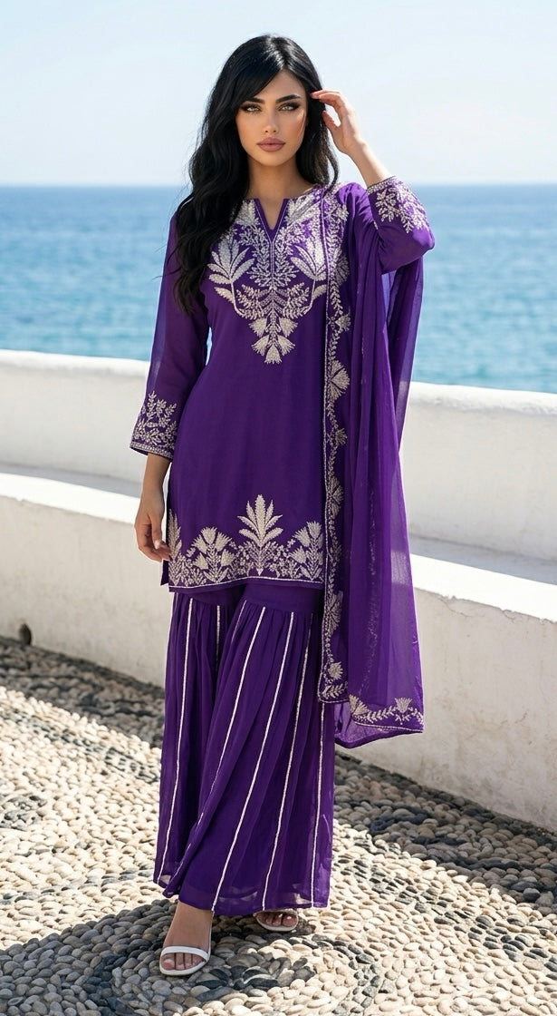 Purple garara suit