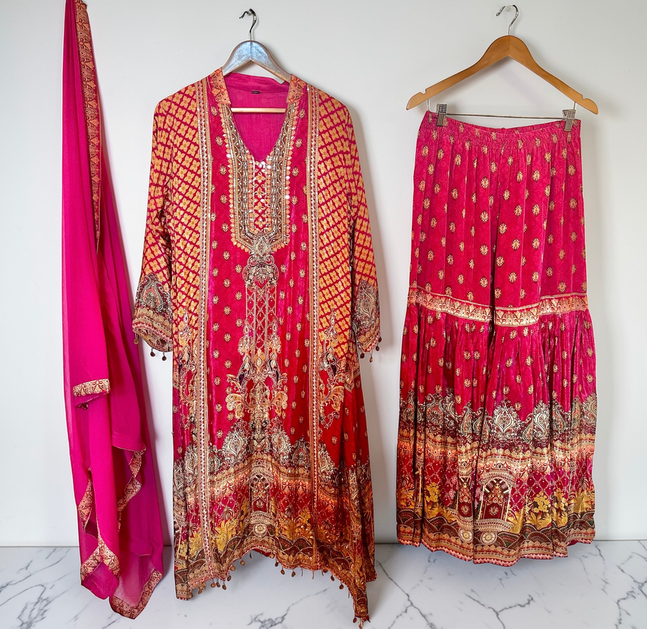 Hot pink garara suit