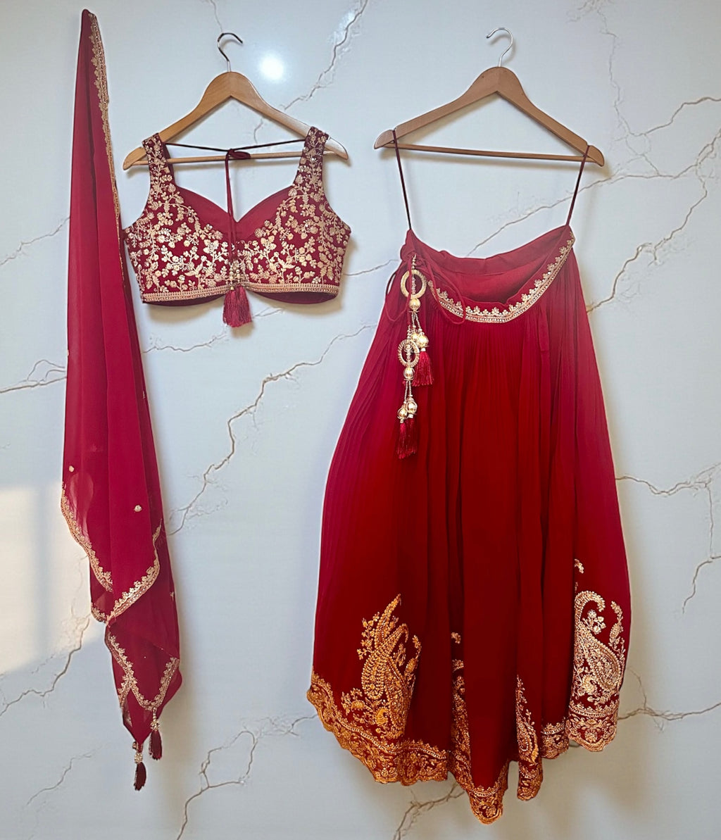 Red lehenga set