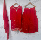 Red Sharara set