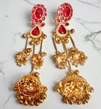 Ruby Kashmiri long earrings