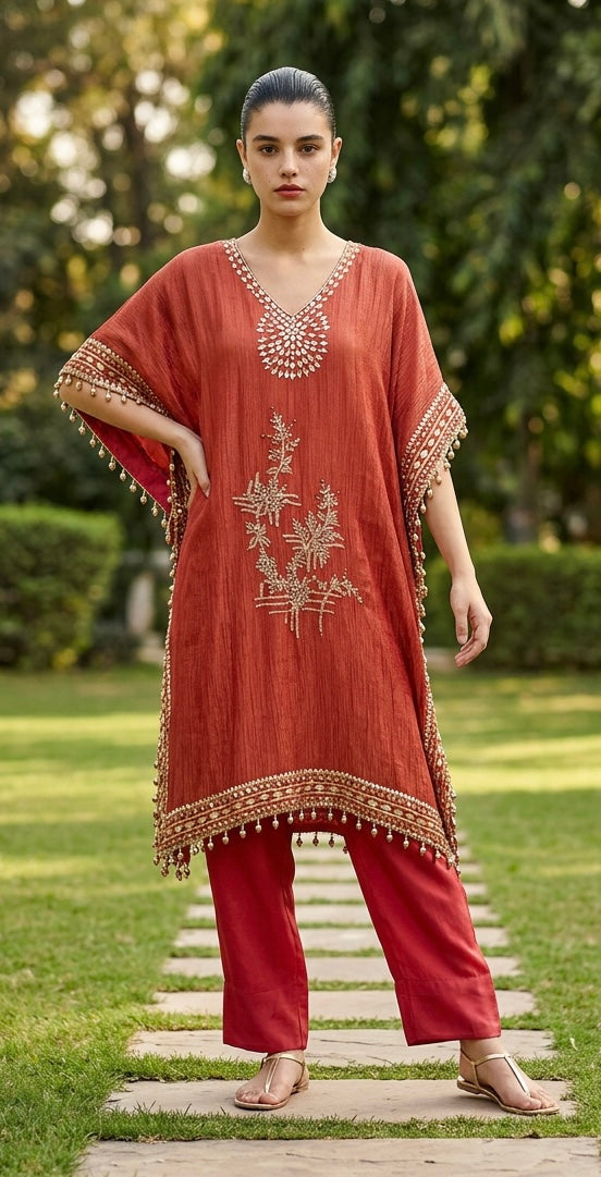 Rustish orange kaftaan set
