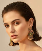Bluish green stone earrings
