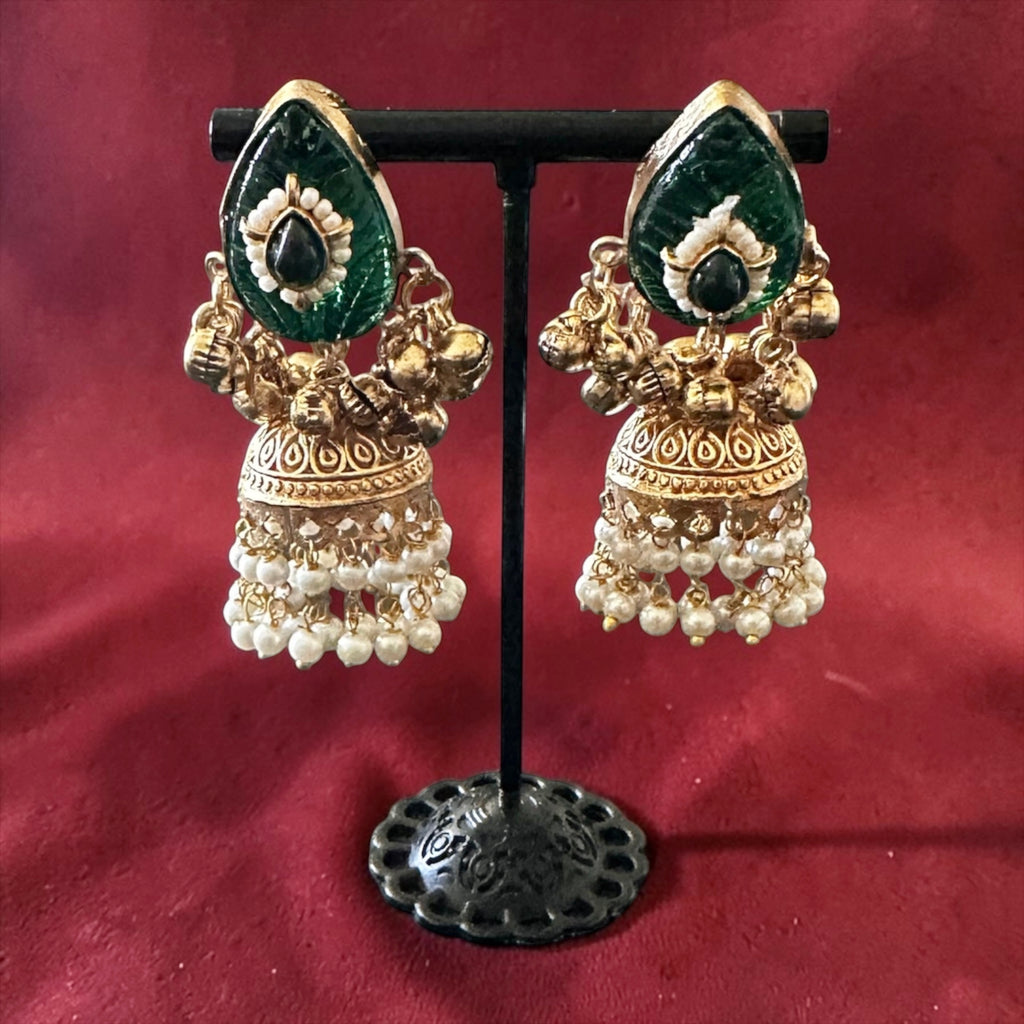 Emerald green jhumkaas
