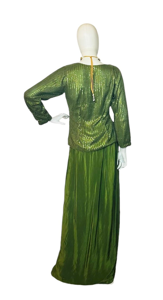 Green dhoti skirt set