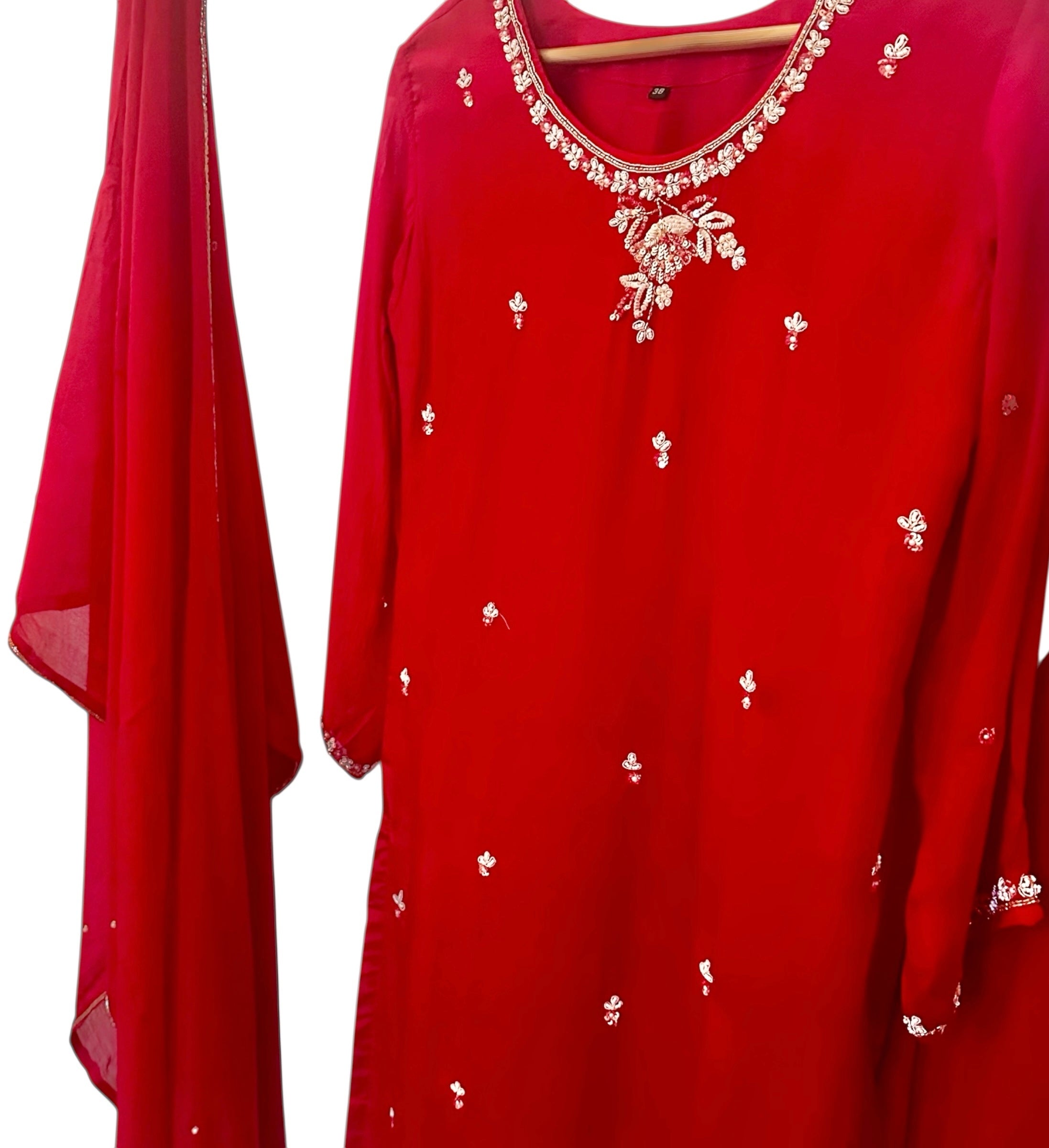 Red Sharara set