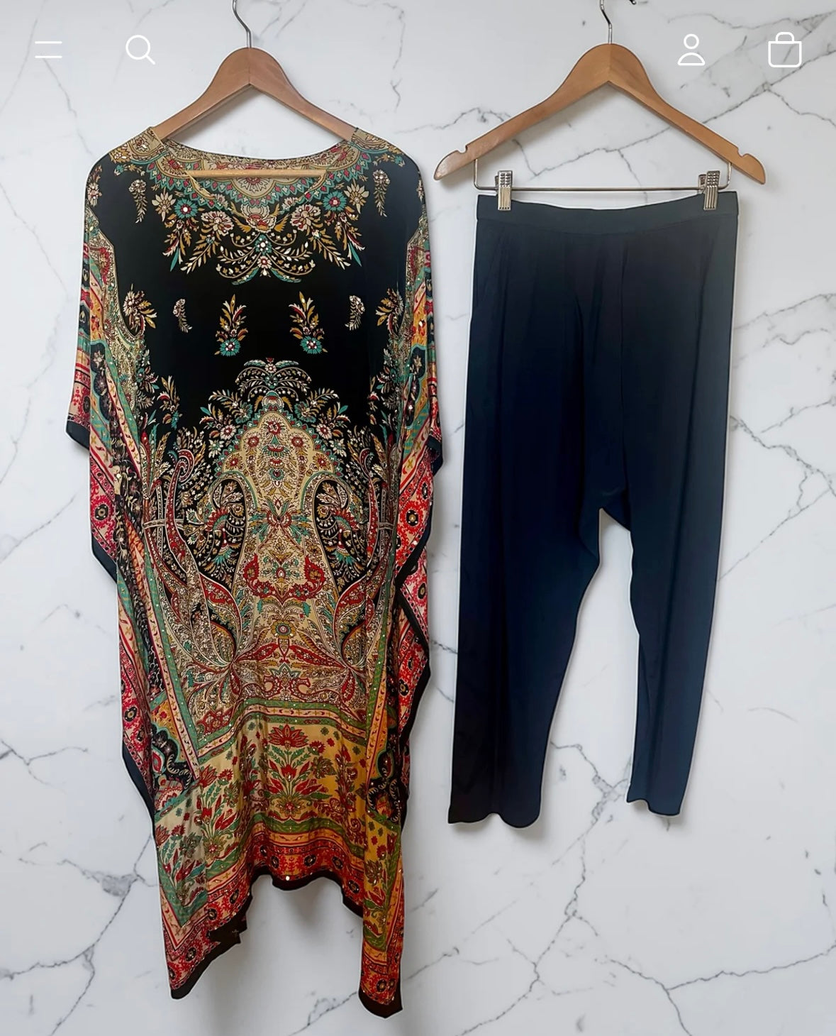 Navy blue kaftaan set