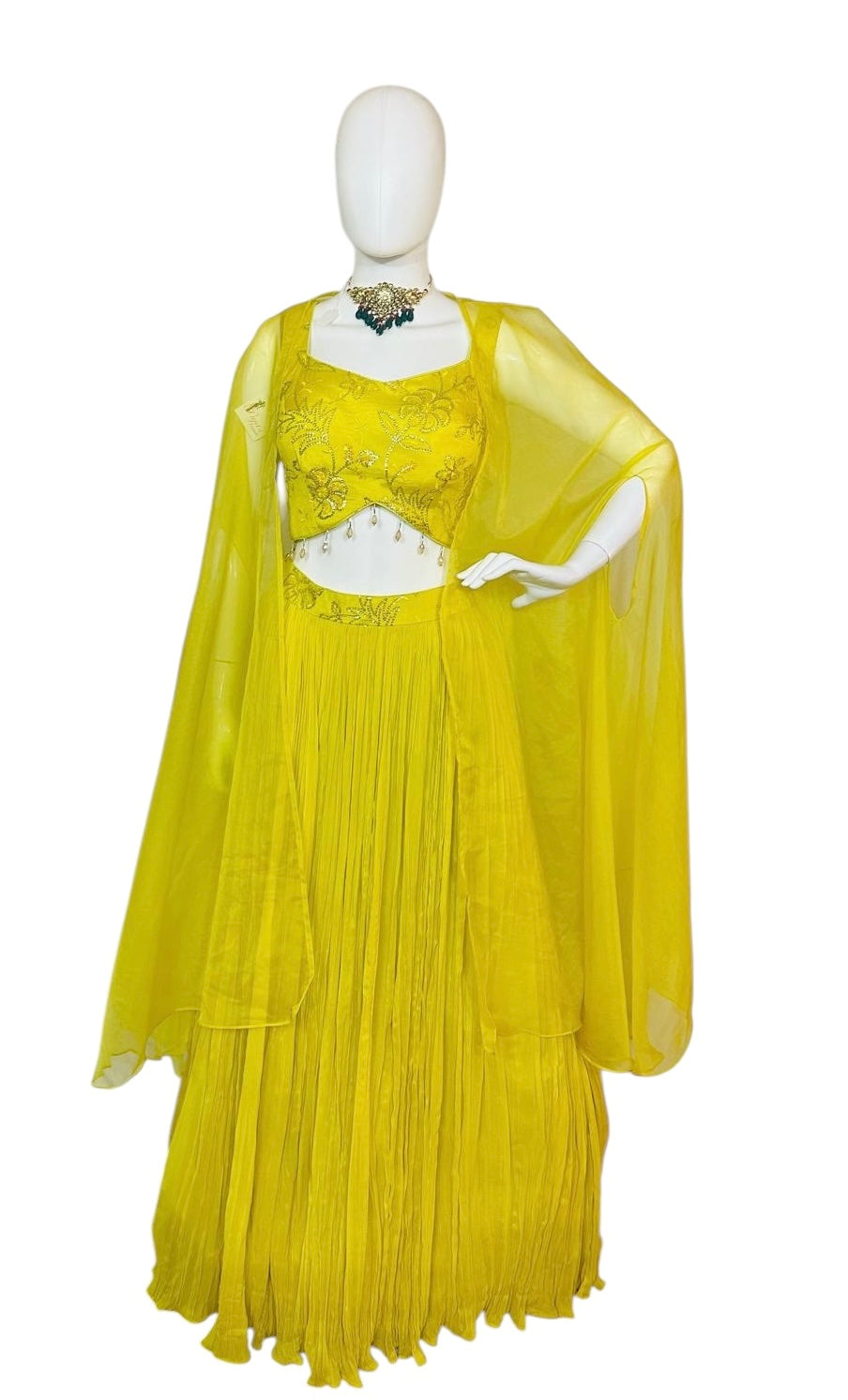 Yellow georgette lehenga