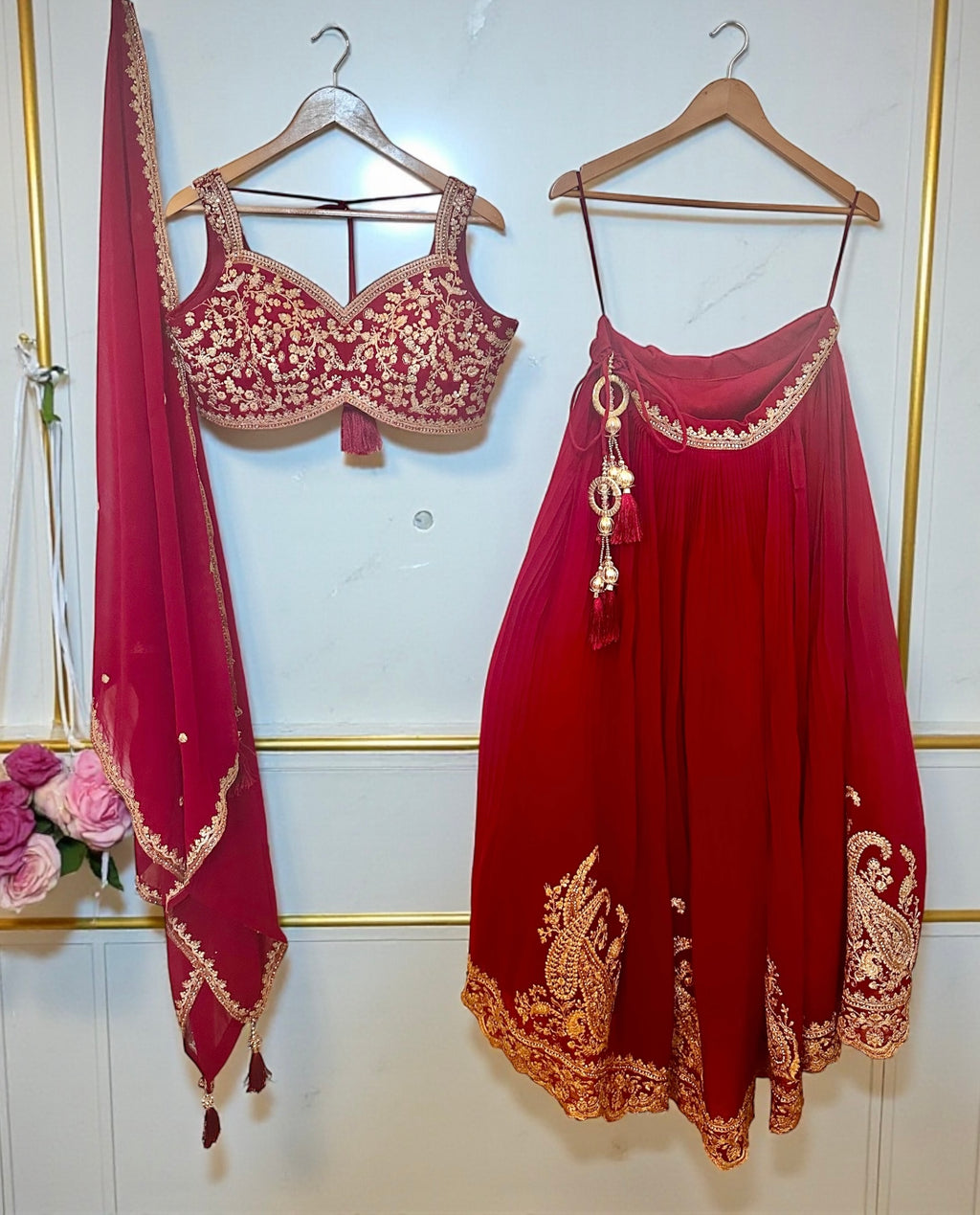Red lehenga set