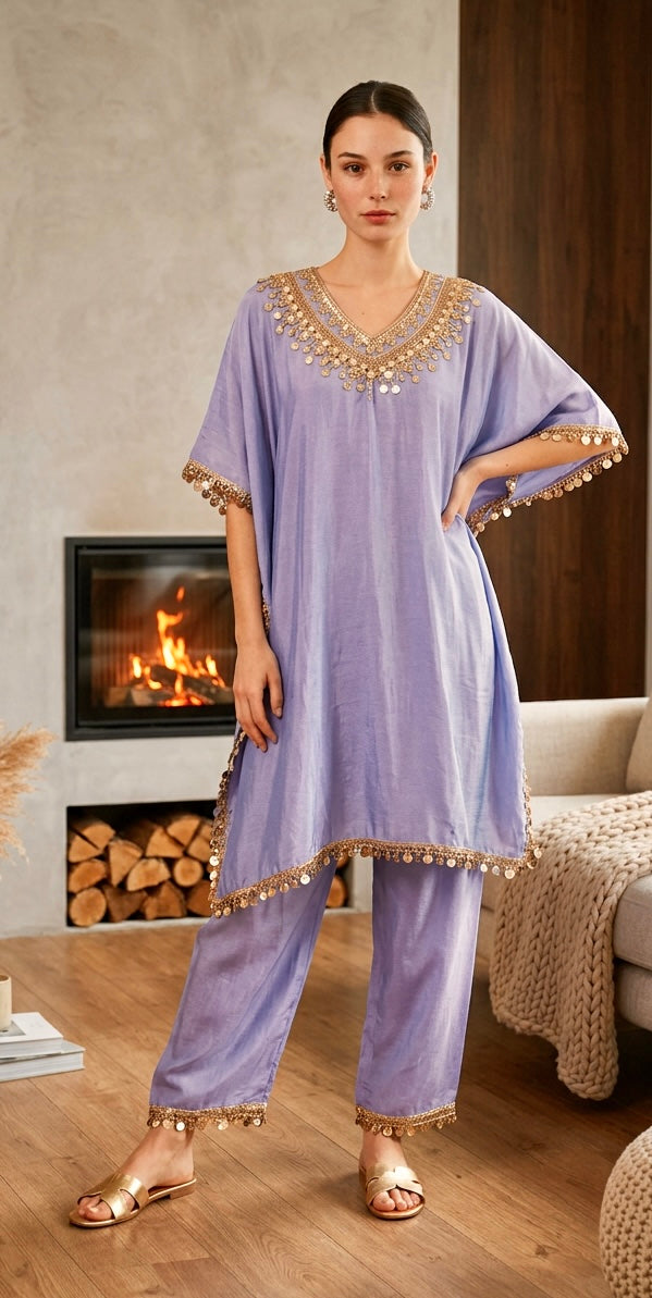 Mauve kaftaan set