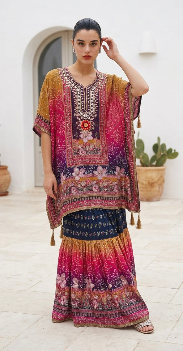 Printed kaftaan set